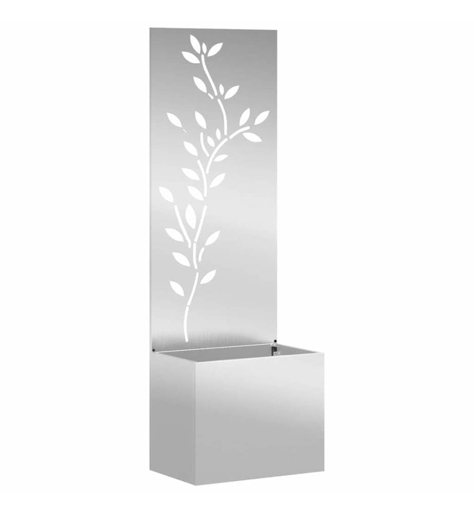 Garten Sichtschutz-Leinwand Floral Silber 50 x 32 x 150 cm