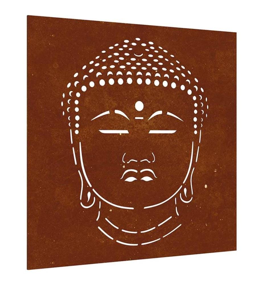 Décoration murale jardin 55x55 cm motif de tête de bouddha