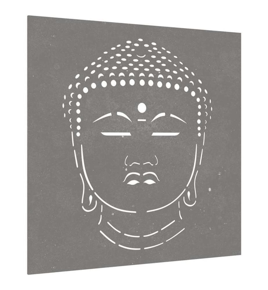 Décoration murale jardin 55x55 cm motif de tête de bouddha
