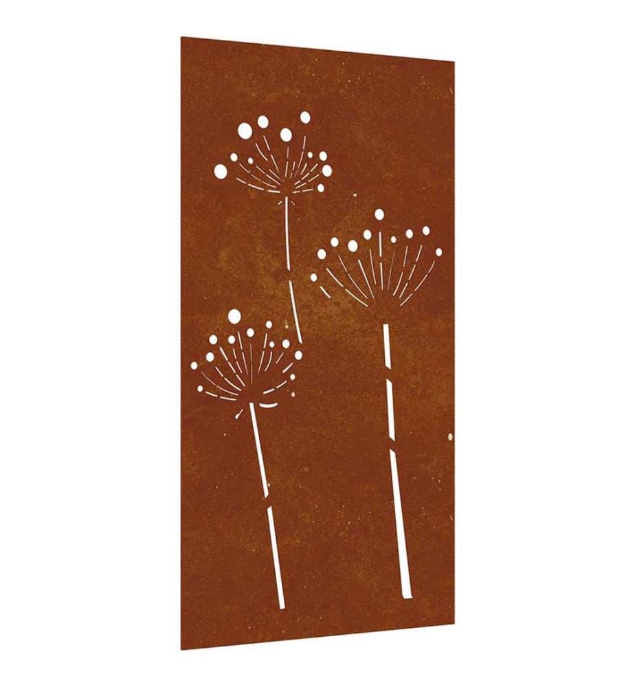 Garten-Wanddeko 105x55 cm Cortenstahl Blumen-Design