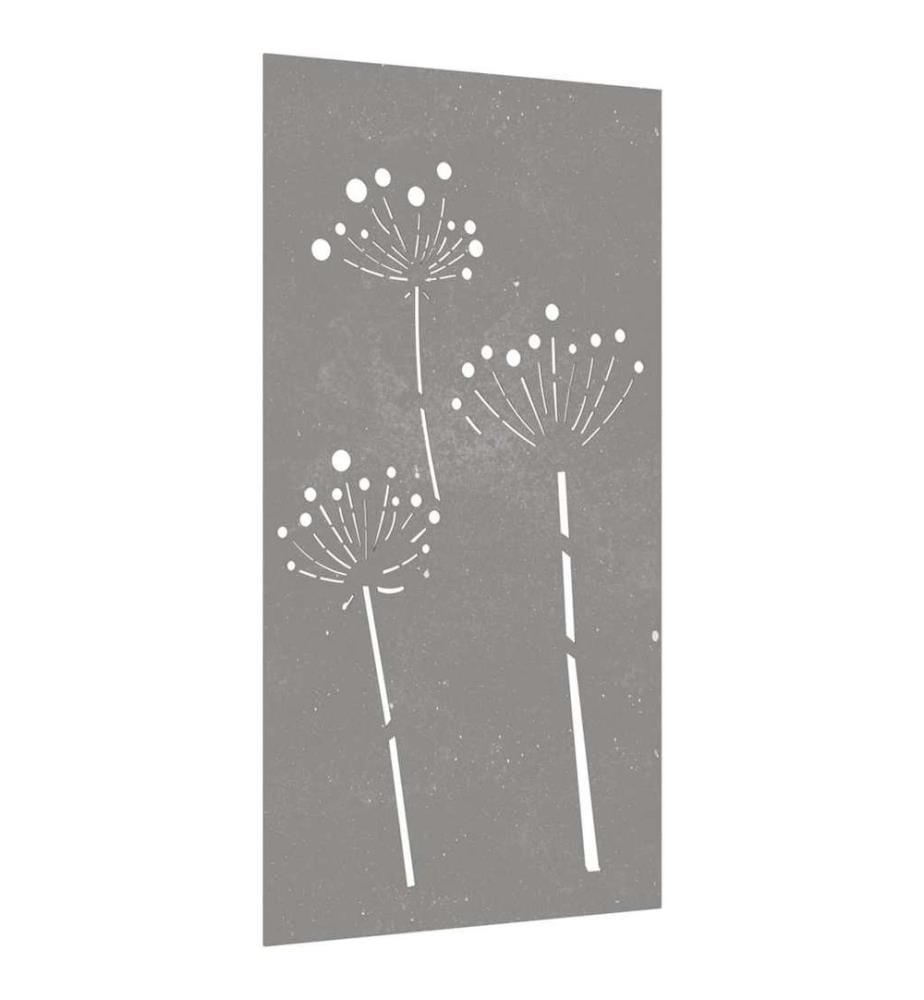 Garten-Wanddeko 105x55 cm Cortenstahl Blumen-Design