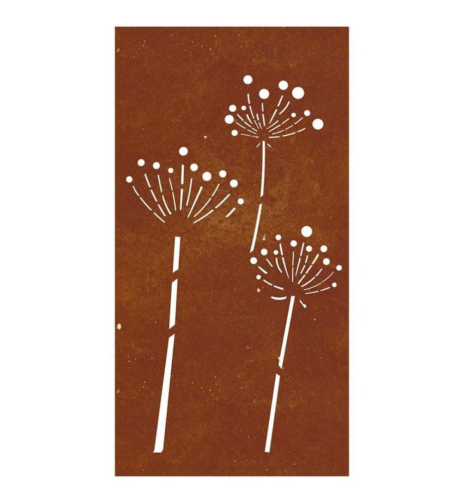 Garten-Wanddeko 105x55 cm Cortenstahl Blumen-Design
