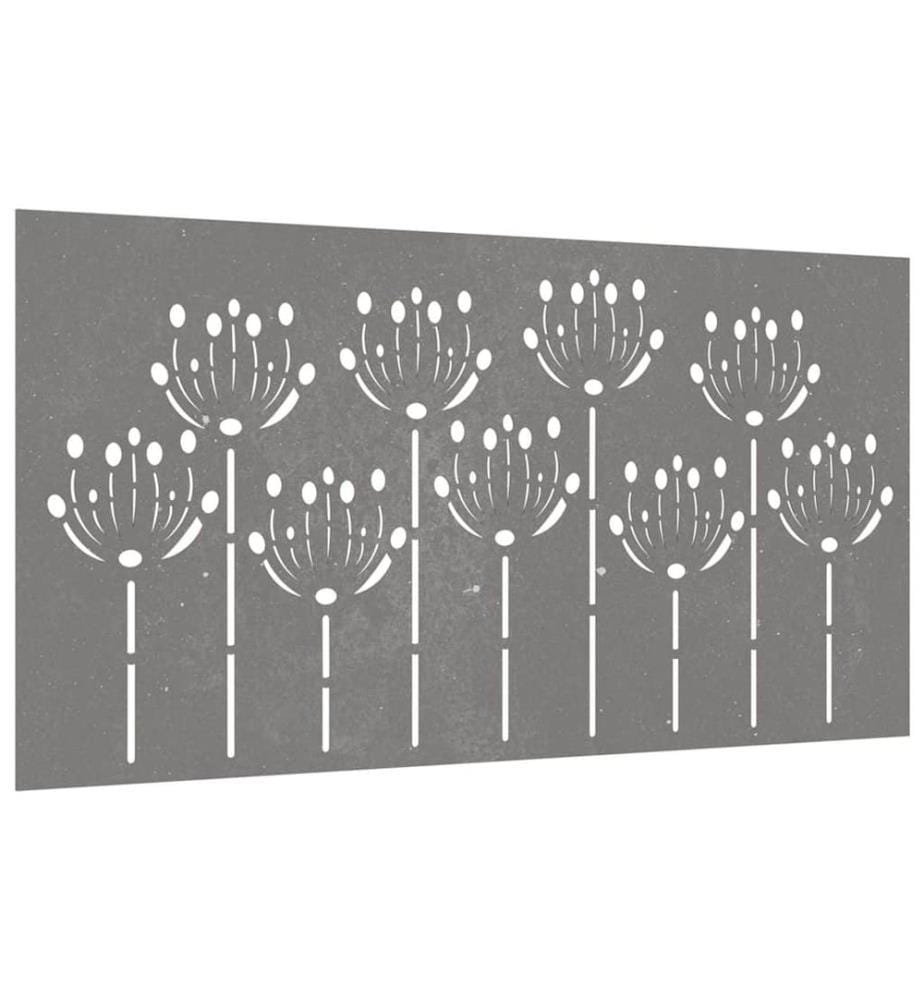 Garten-Wanddeko 105x55 cm Cortenstahl Blumen-Design