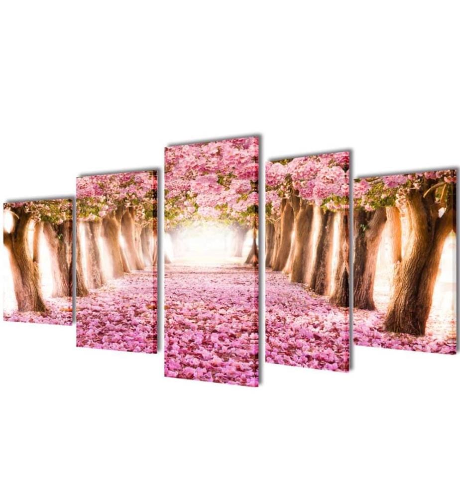 Bilder Dekoration Set Kirschblüte 100 x 50 cm