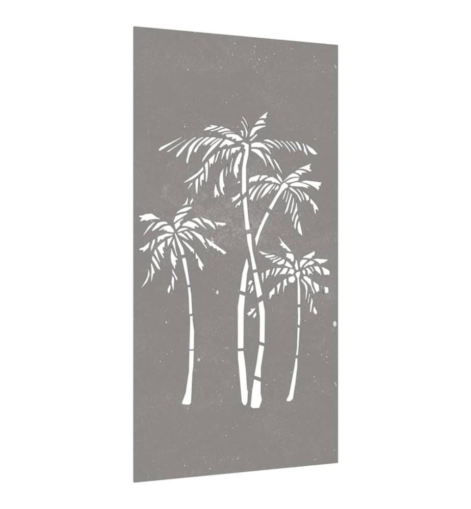 Garten-Wanddeko 105x55 cm Cortenstahl Palmen-Design