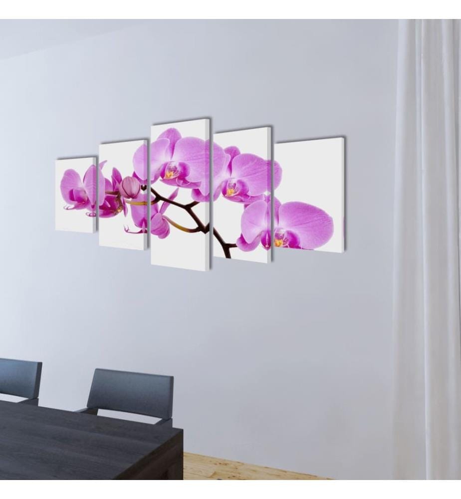Bilder Dekoration Set Orchidee 100 x 50 cm