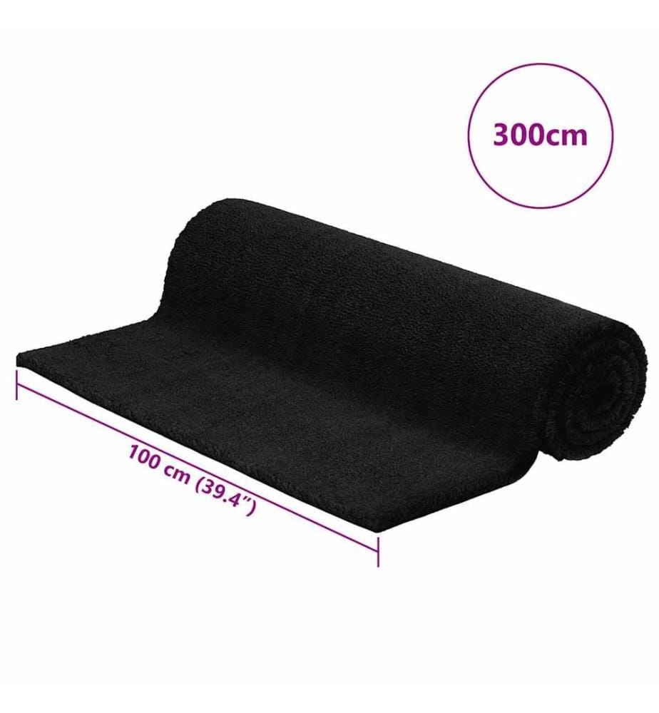 Fussmatte Schwarz 100x300 cm Kokosfaser Getuftet