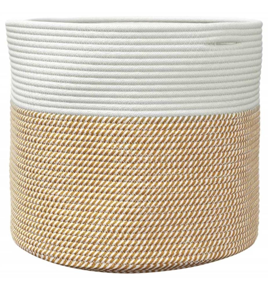 Storage basket brown and white Ø40x35 cm cotton