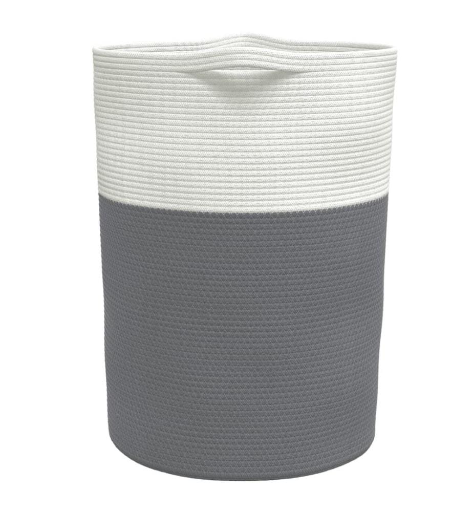 Panier de rangement gris et blanc Ø49x65 cm coton