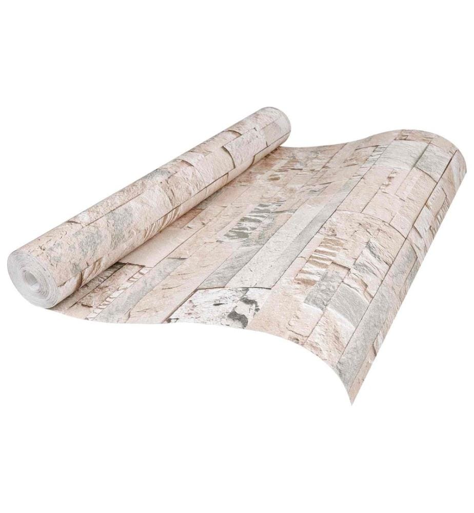 3D Stein Tapete Beige 10 x 0,53 m Vliesstoff