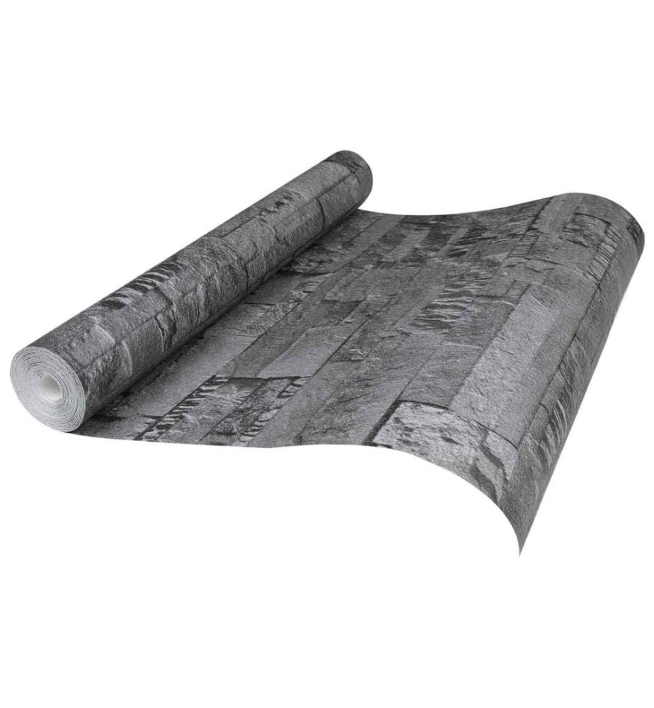 3D Stein Tapete Schwarz 10 x 0,53 m Vliesstoff