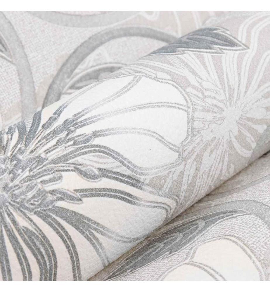 Papier peint 3D Solide Rayé Fleur 10 x 0,53 m Tissu non tissé