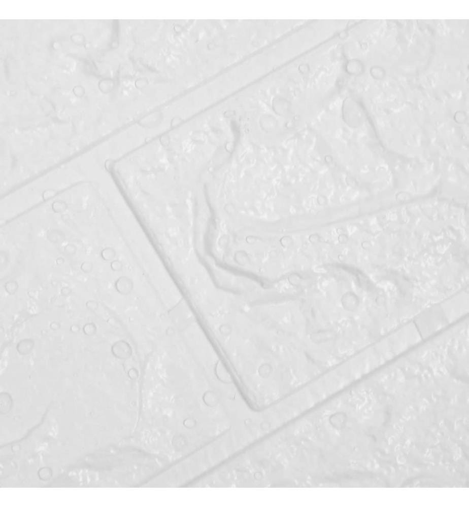 Papier peint 3D autoadhésif Briques 20 pcs Blanc