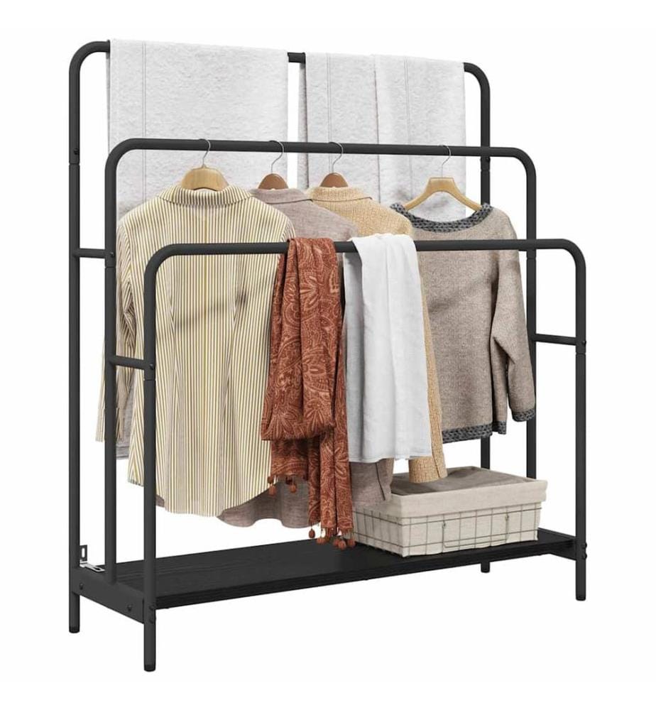 Garment Rack Black Oak 90 x 30 x 100.5 cm Engineered Wood