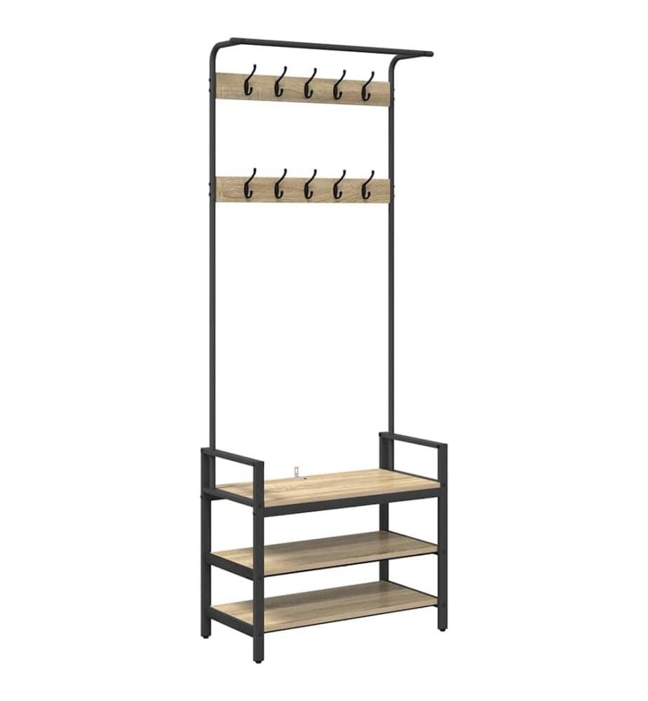 Garderobenständer Sonoma-Eiche 75 x 34 x 184 cm Holzwerkstoff