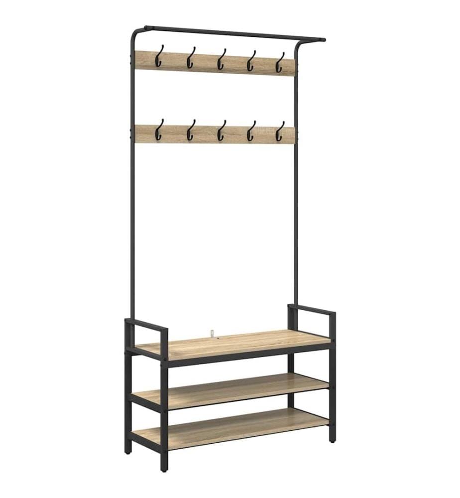Garderobenständer Sonoma-Eiche 95 x 34 x 184 cm Holzwerkstoff