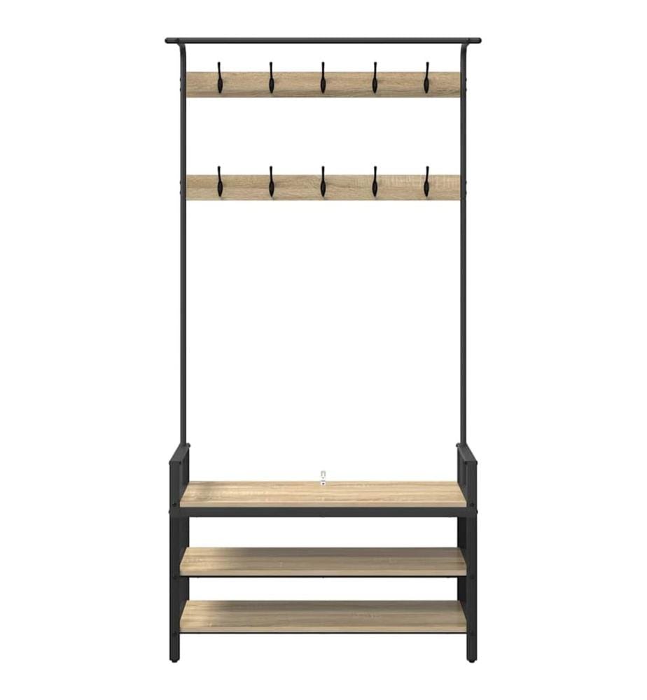 Garderobenständer Sonoma-Eiche 95 x 34 x 184 cm Holzwerkstoff