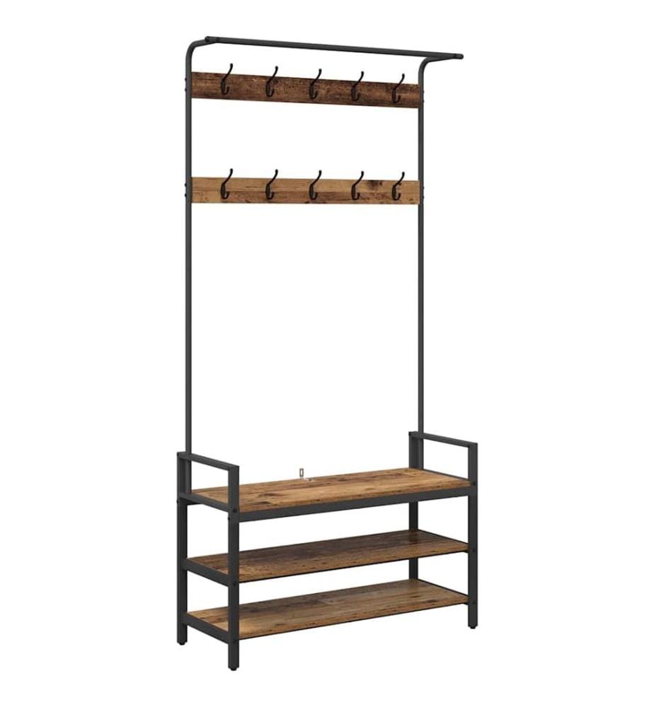 Garderobenständer Altholz 95 x 34 x 184 cm Holzwerkstoff