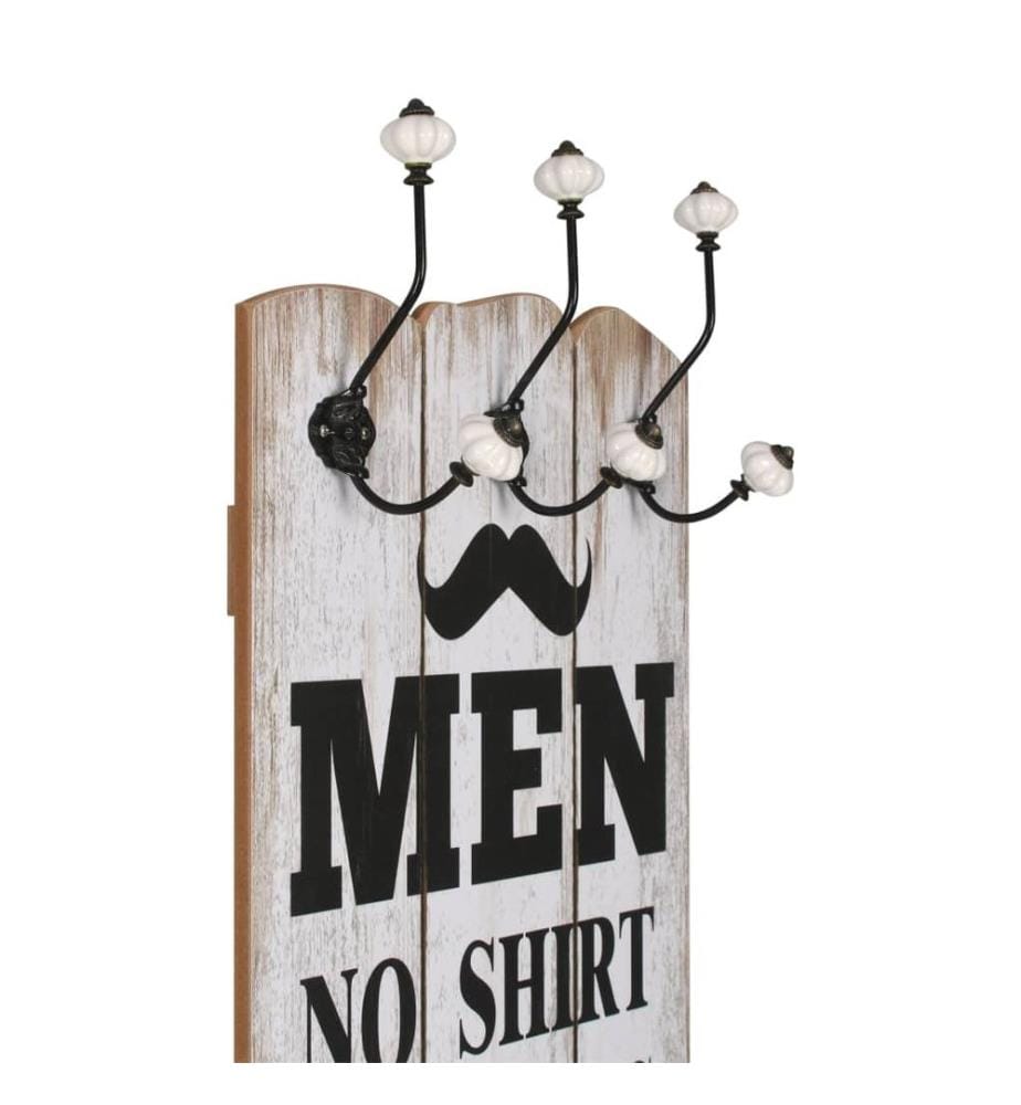 Wandgarderobe mit 6 Haken 120 x 40 cm "MEN LADIES"