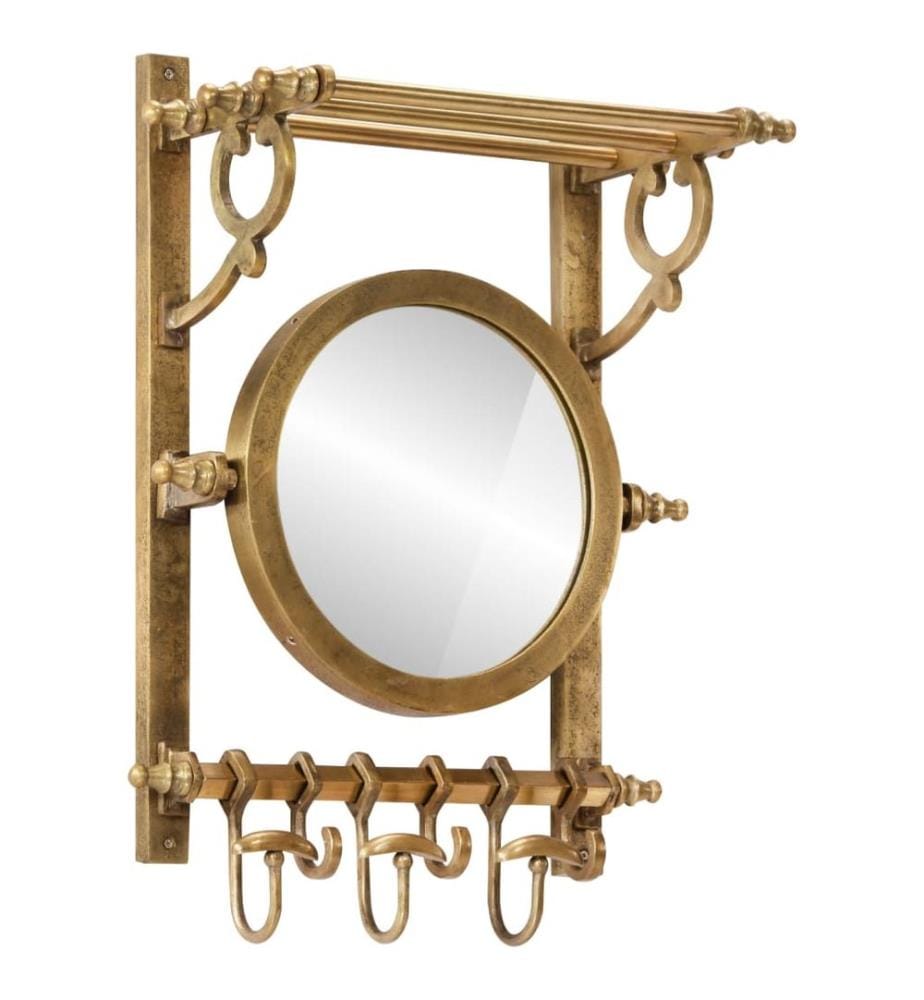 Wandgarderobe mit Kleiderhaken & Spiegel Aluminium