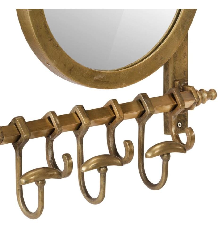 Wandgarderobe mit Kleiderhaken & Spiegel Aluminium
