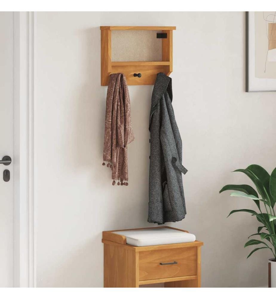 Wandgarderobe SANDNES 45x12x35 cm Massivholz Kiefer