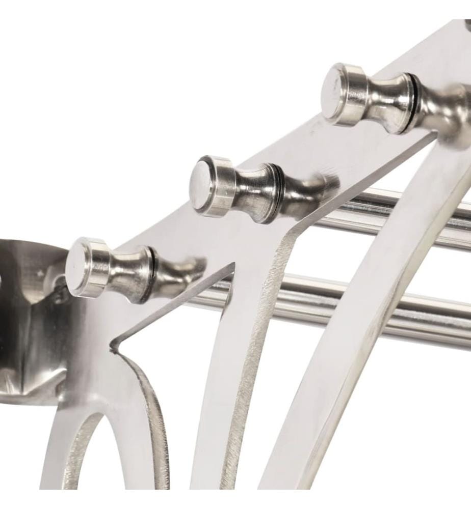 Wandgarderobe mit Kleiderhaken & Spiegel Aluminium