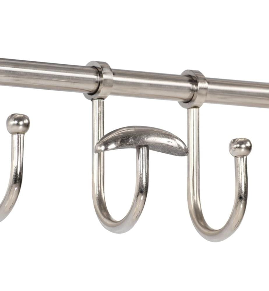Wandgarderobe mit Kleiderhaken & Spiegel Aluminium
