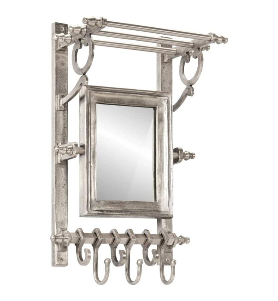 Wandgarderobe mit Kleiderhaken Aluminium