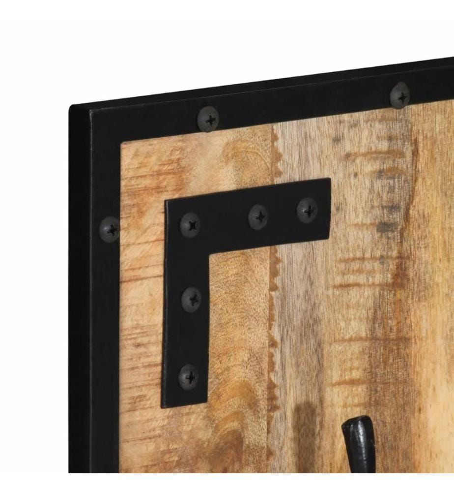 Garderobe 35x8x110 cm Raues Massivholz Mango