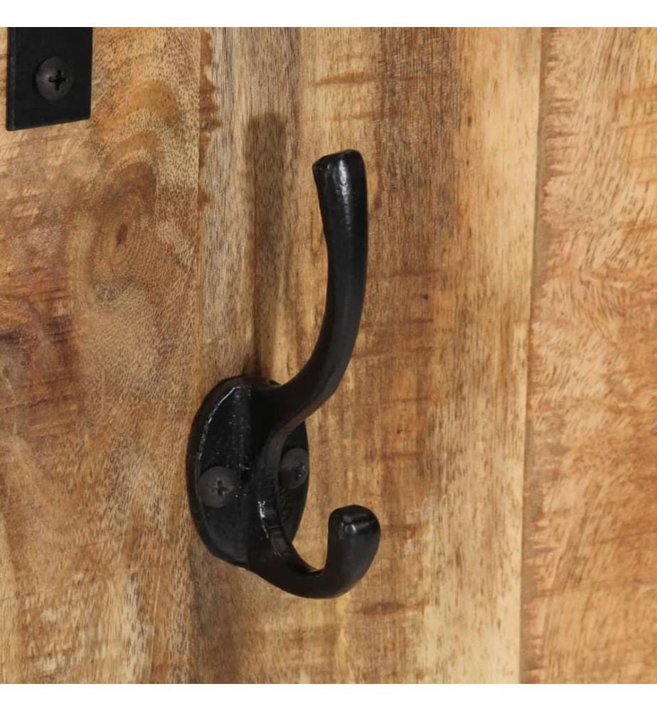 Garderobe 35x8x110 cm Raues Massivholz Mango