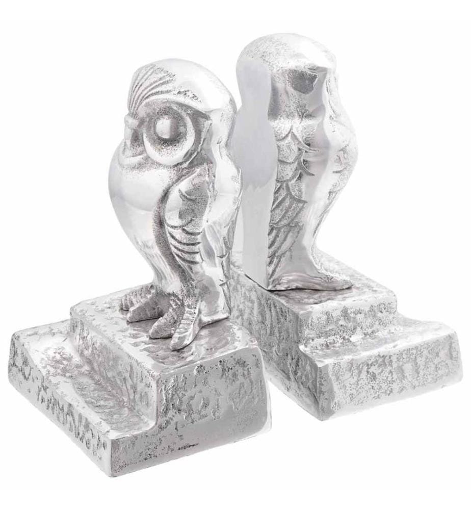 Serre-livres 2 pcs Argenté 12 x 9 x 19 cm Aluminium
