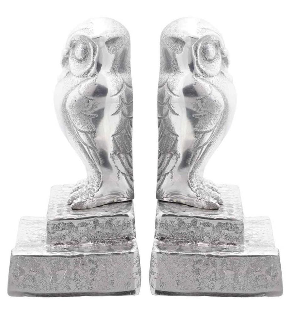 Serre-livres 2 pcs Argenté 12 x 9 x 19 cm Aluminium