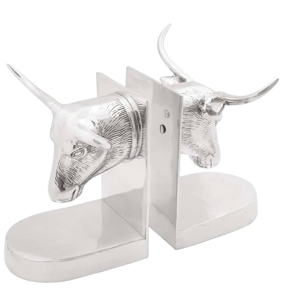 Buchstützen 2 pcs Silber 21,5 x 15,5 x 20 cm Aluminium