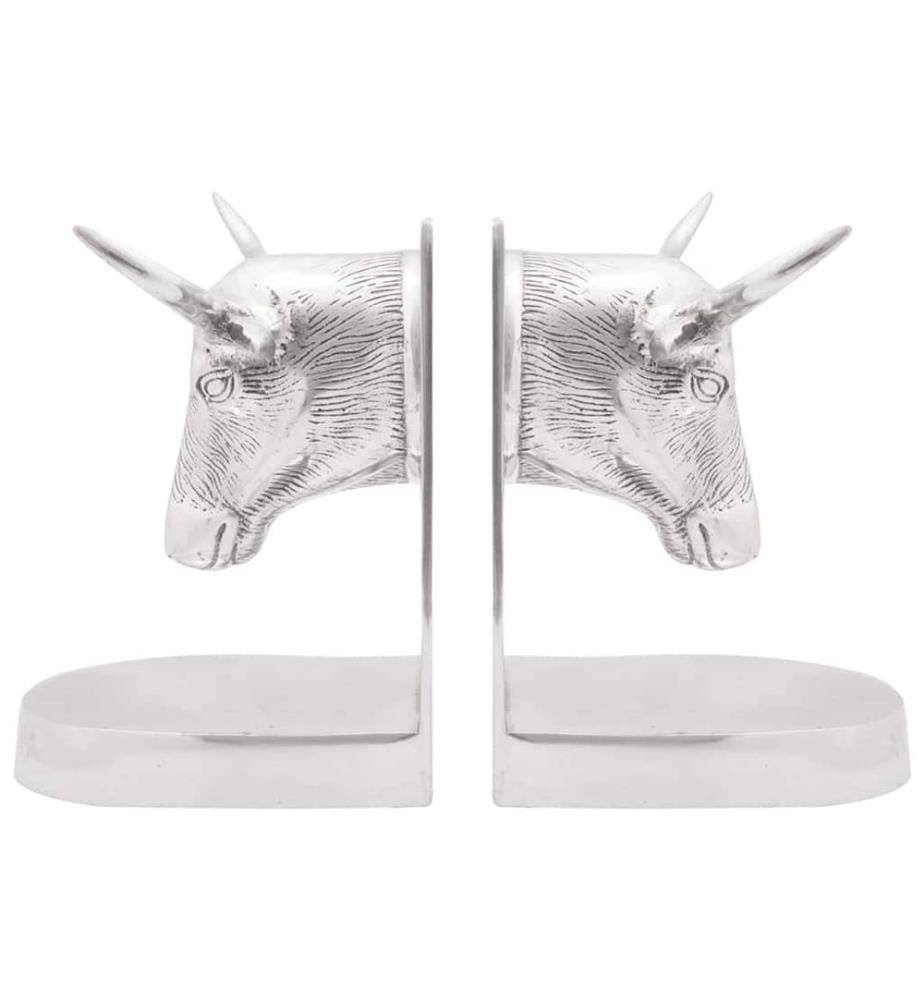 Buchstützen 2 pcs Silber 21,5 x 15,5 x 20 cm Aluminium