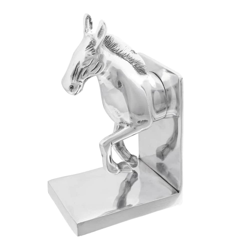 Buchstützen 2 pcs Silber 11 x 14 x 25 cm Aluminium