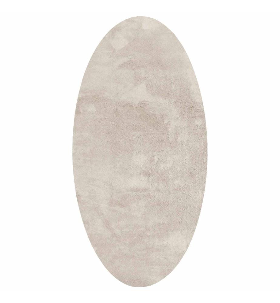 Tapis de surface ovale HUARTE Beige 80 x 150 cm 100% Polyester
