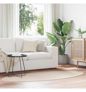 Bereichsteppiche Oval HUARTE Beige 120 x 170 cm 100 %Polyester