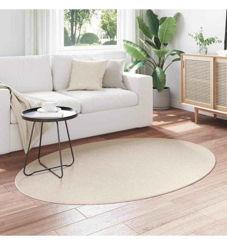 Bereichsteppiche Oval HUARTE Beige 120 x 170 cm 100 %Polyester