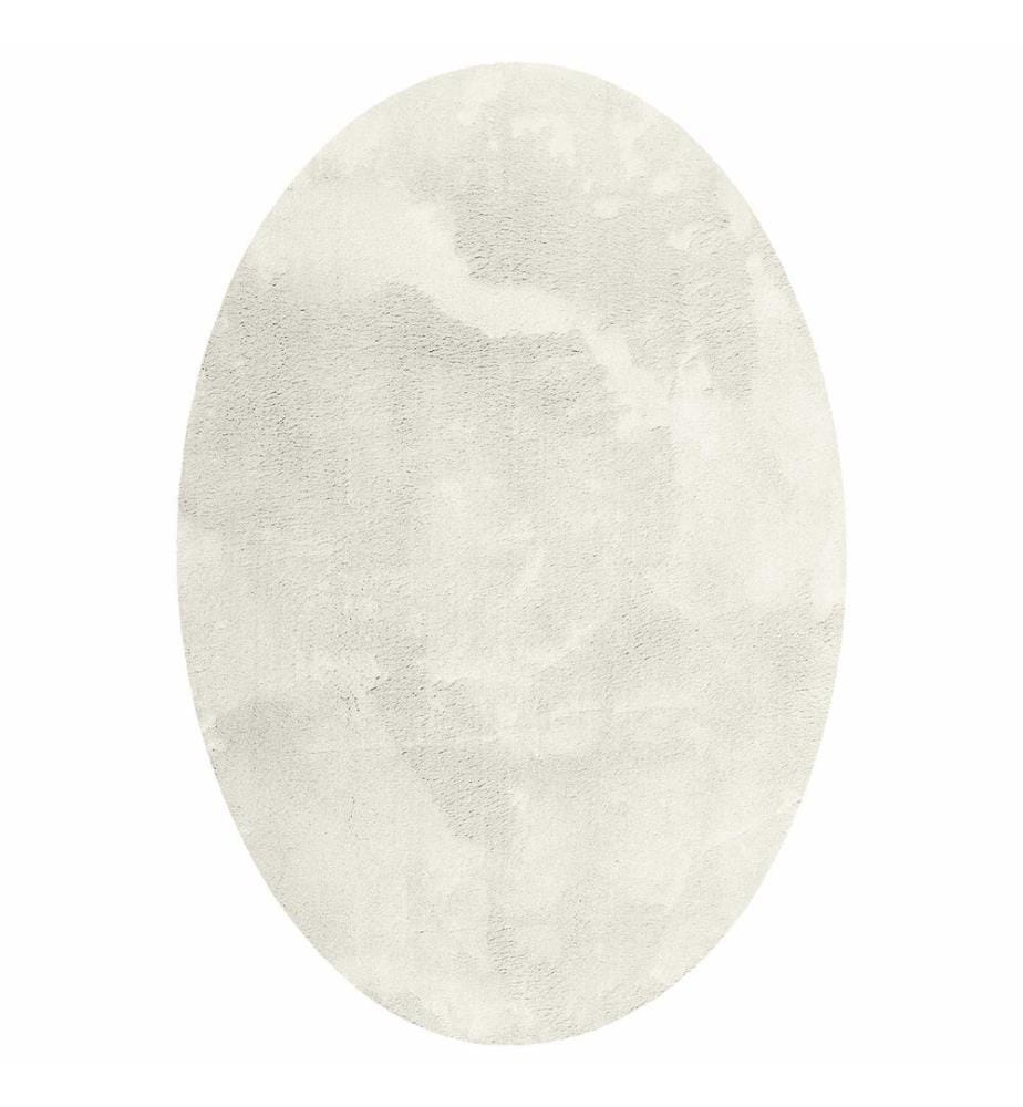 Tapis de surface ovale HUARTE Crème 140 x 200 cm 100% Polyester