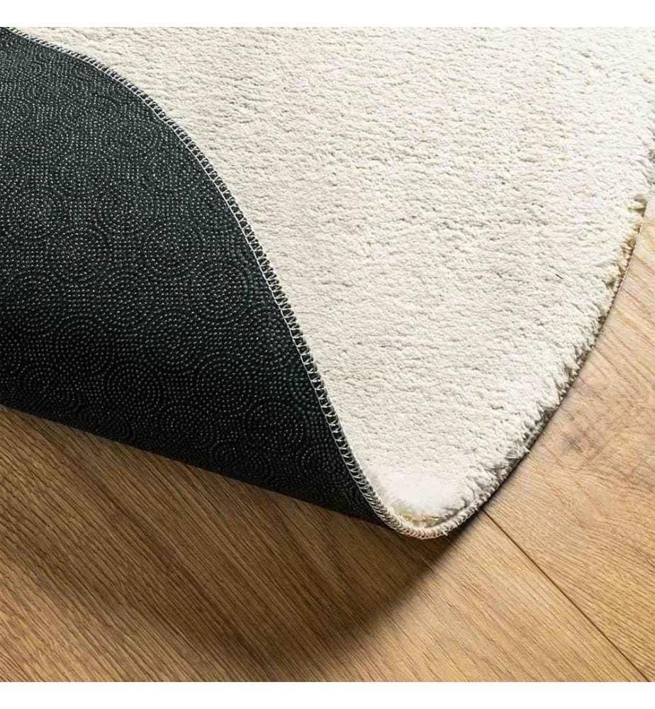 Tapis de surface ovale HUARTE Crème 140 x 200 cm 100% Polyester