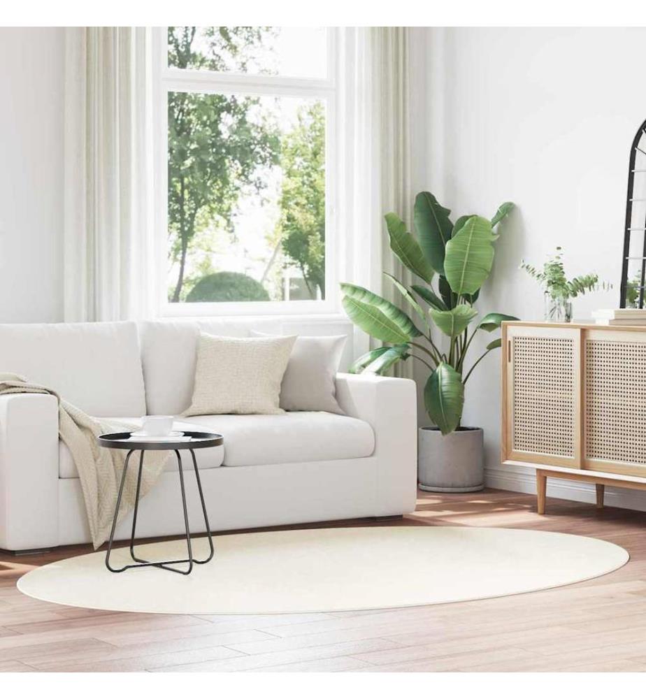 Bereichsteppiche Oval HUARTE Creme 160 x 230 cm 100 %Polyester