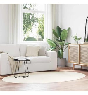 Bereichsteppiche Oval HUARTE Creme 160 x 230 cm 100 %Polyester