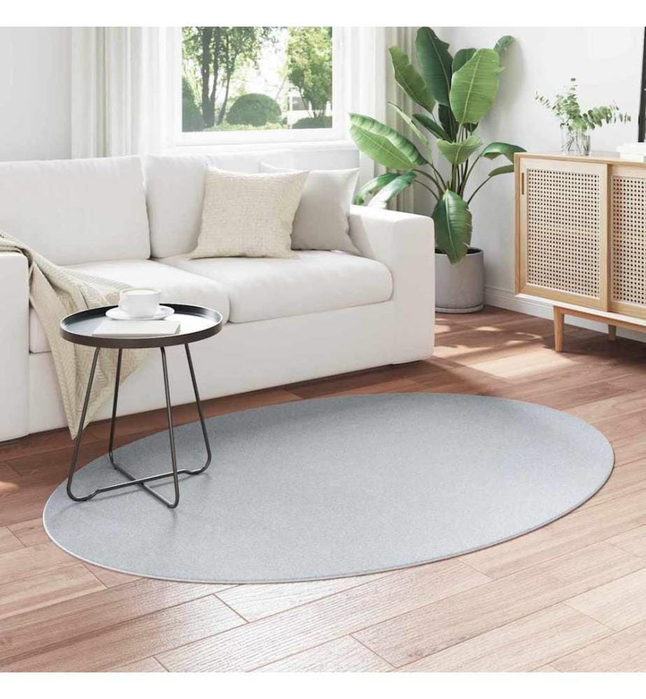 Tapis de surface ovale HUARTE Gris 120 x 170 cm 100% Polyester