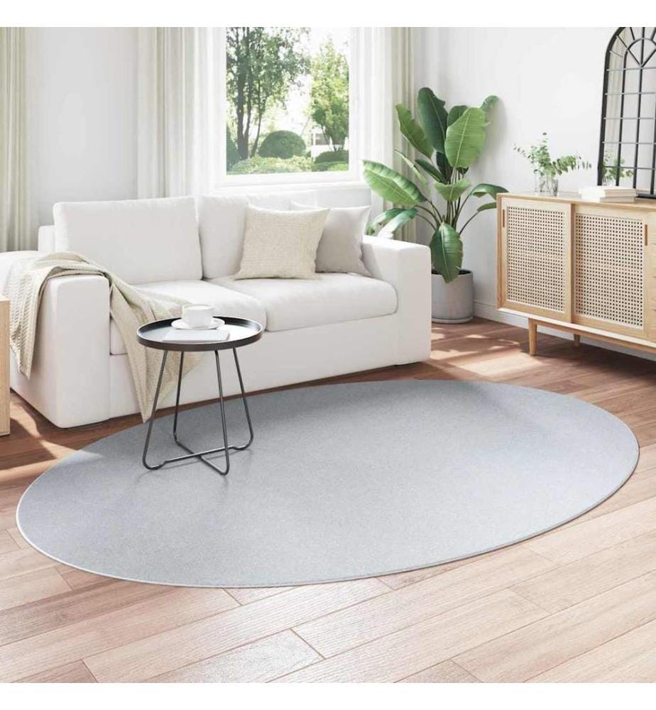 Tapis de surface ovale HUARTE Gris 160 x 230 cm 100% Polyester