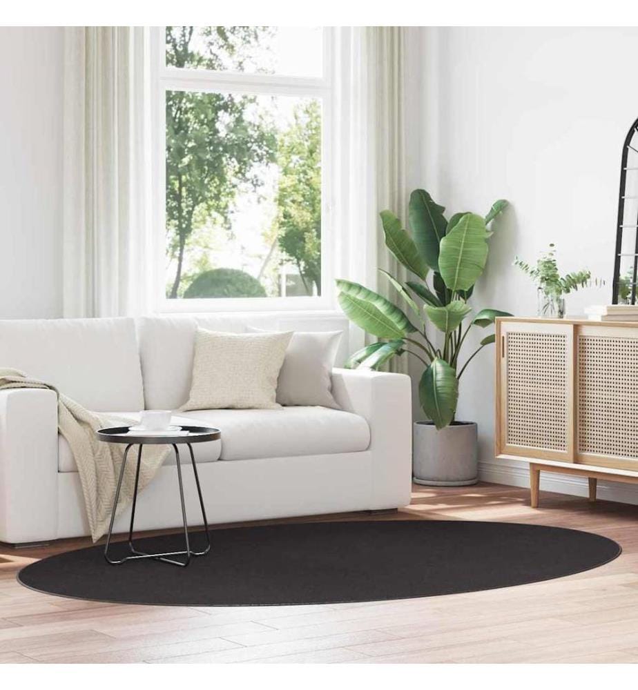 Bereichsteppiche Oval HUARTE Schwarz 160 x 230 cm