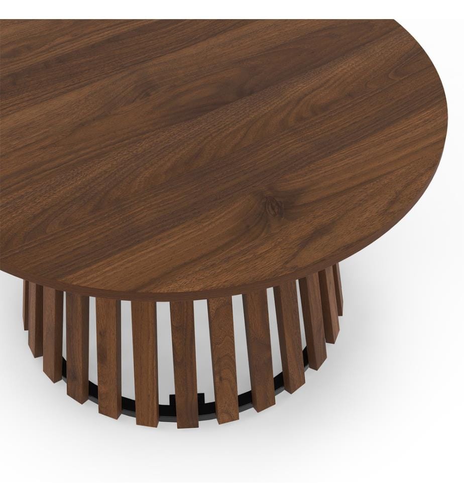 Couchtisch rund Camélia Lattenfuss Ø70cm - Braun
