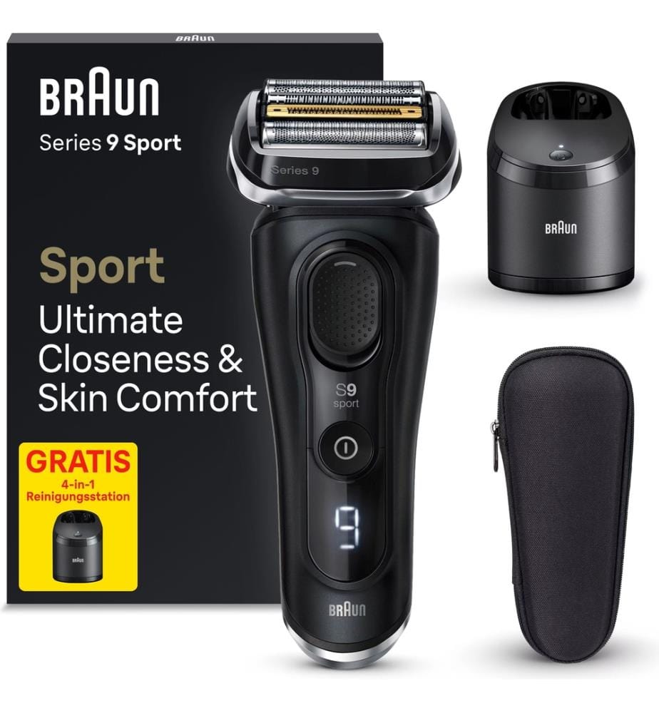 Braun Series 9 Sport Elektrorasierer - 9352cc mit Reinigungsstation und Zubehör