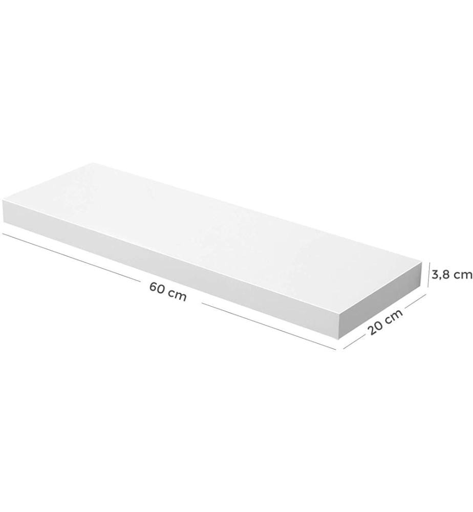Songmics - Wandregal 60 x 20 cm Holz, Weiss