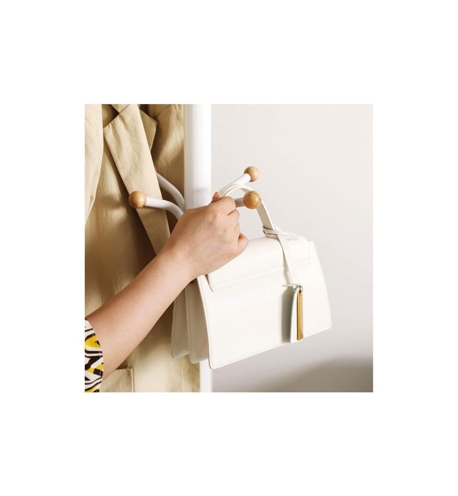 Songmics - Porte-manteau 182 cm, Blanc, Métal